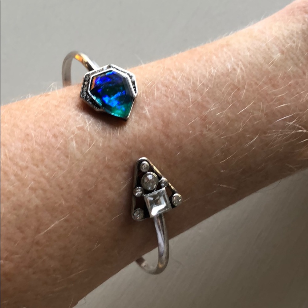 New! Crystal Geometric Cuff Bangle Bracelet - Picture 3 of 3